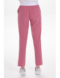 Pantalón elástico rosa mujer con bolsillos