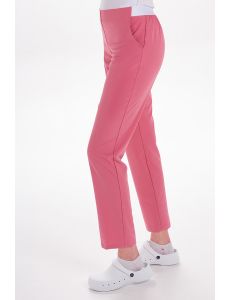 Pantalón elástico rosa mujer con bolsillos