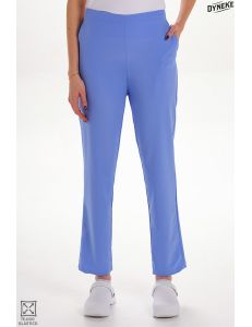 Pantalón elástico azul mujer con bolsillos