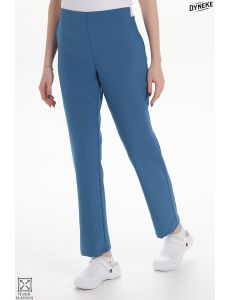 Pantalón elástico verde mujer con bolsillos