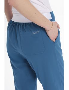 Pantalón elástico verde mujer con bolsillos