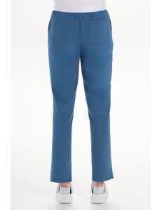 Pantalón elástico verde mujer con bolsillos