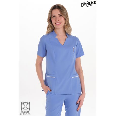 Casaca elástica mujer azul