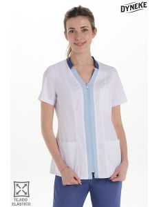 Chaqueta elástica m/c mujer detalles azul