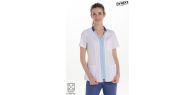 Chaqueta elástica m/c mujer detalles azul