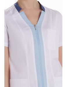 Chaqueta elástica m/c mujer detalles azul