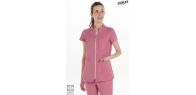 Chaqueta cremallera elástica mujer rosa
