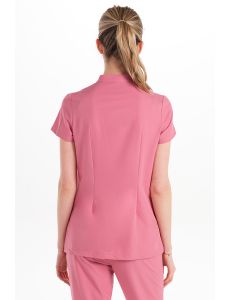 Chaqueta cremallera elástica mujer rosa