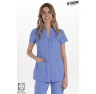 Chaqueta cremallera elástica mujer azul