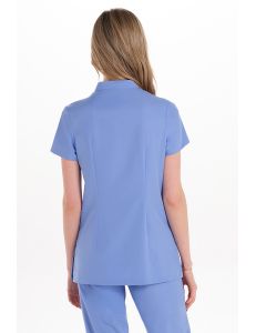 Chaqueta cremallera elástica mujer azul