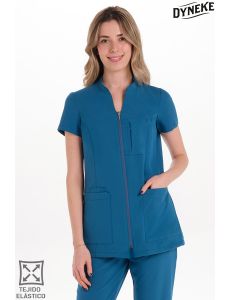 Chaqueta cremallera elástica mujer verde