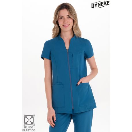 Chaqueta cremallera elástica mujer verde