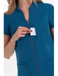 Chaqueta cremallera elástica mujer verde
