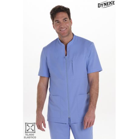 Chaqueta cremallera elástica hombre azul