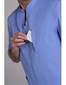 Chaqueta cremallera elástica hombre azul