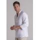Camisa blanca unisex botón madera