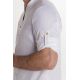 Camisa blanca unisex botón madera