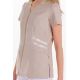 Chaqueta m/c beige franjas raso