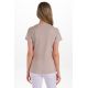 Chaqueta m/c beige franjas raso