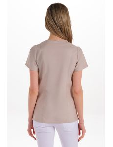 Chaqueta m/c beige franjas raso