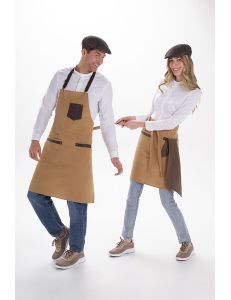 Delantal ocre combi peto y corto
