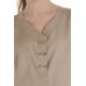 Casaca beige mujer con trabillas raso