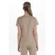Casaca beige mujer con trabillas raso