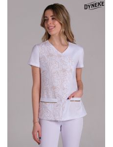 Chaqueta mujer m/c blanca estampado flores