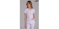 Chaqueta mujer m/c blanca estampado flores