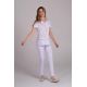 Chaqueta mujer m/c blanca estampado flores