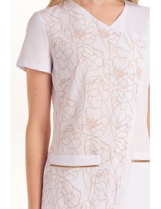 Chaqueta mujer m/c blanca estampado flores