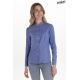 Camisa mujer cuello mao azul