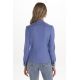 Camisa mujer cuello mao azul