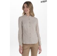 Camisa mujer cuello mao beige