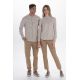 Camisa mujer cuello mao beige