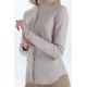 Camisa mujer cuello mao beige