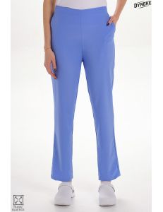 Pantalón elástico azul mujer con bolsillos
