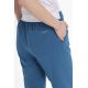 Pantalón elástico verde mujer con bolsillos