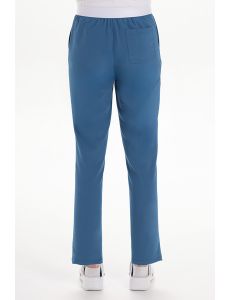 Pantalón elástico verde mujer con bolsillos