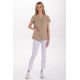 Casaca beige mujer con trabillas raso