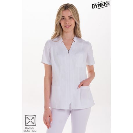 Chaqueta elástica m/c mujer blanca