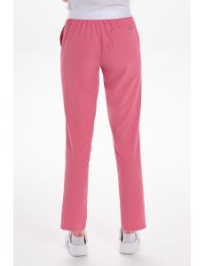Pantalón elástico rosa mujer con bolsillos