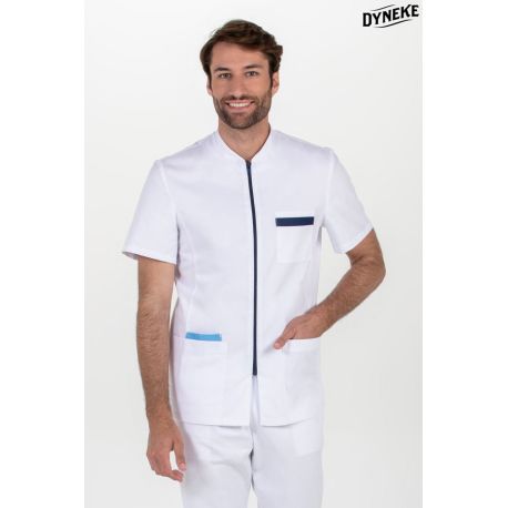 Chaqueta hombre cremallera contraste azul m/c 