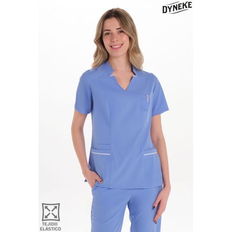 Casaca elástica mujer azul