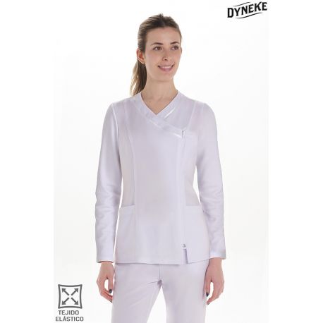 Chaqueta mujer m/l microfibra elástica blanca