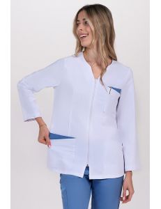 Chaqueta el&aacute;stica m/l contraste azul 