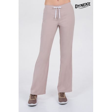 Pantalón mujer mcfb elástica beige cordón