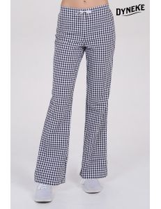 Pantalón mujer cuadro marino cordón