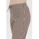 Pantalón mujer cuadro marrón cordón