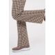 Pantalón mujer cuadro marrón cordón